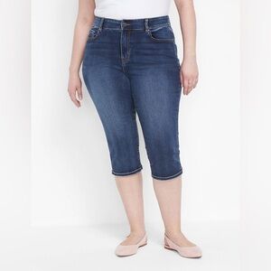 NWT Lane Bryant Super Stretch High-Rise Curvy Fit Pedal Jean, Size 18, Dark Wash